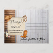 Rustiek Land Western Bruiloft Save the Date Aankondigingskaart (Achterkant)