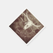 Rustiek Land Western Bruin Zonnebloemen Bull Skull Servet (Hoek)