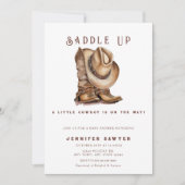Rustiek Land Western Cowboy Baby shower Kaart (Voorkant)