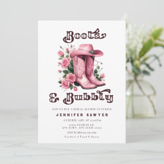 Rustiek Land Western Cowboy Vrijgezellenfeest Kaart (Staand voorkant)