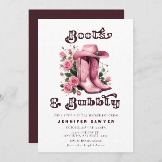 Rustiek Land Western Cowboy Vrijgezellenfeest Kaart (Voorkant / Achterkant)