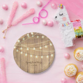 Rustiek Land Western Hout & Lights Papieren Bordje (Feest)