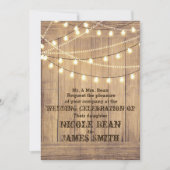 Rustiek Land Western Hout & Lights Wedding Kaart (Voorkant)