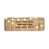 Rustiek Land Western Hout & String Lights Etiket (Voorkant)