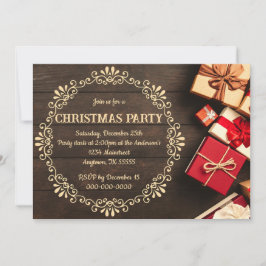 Rustiek Land Western Kerstdag Diner Party Kaart