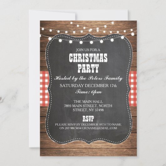 Rustiek Land Western Kerstdiner Day Party Kaart (Voorkant)