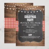 Rustiek Land Western Kerstdiner Day Party Kaart (Voorkant / Achterkant)