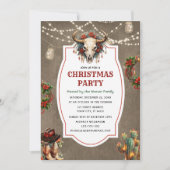 Rustiek land Western kerstdiner Kaart (Voorkant)