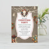 Rustiek land Western kerstdiner Kaart (Staand voorkant)