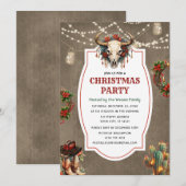 Rustiek land Western kerstdiner Kaart (Voorkant / Achterkant)