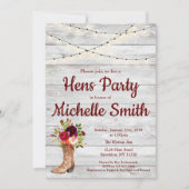 Rustiek Land Western Laarzen Kippen Party Kaart (Voorkant)