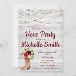 Rustiek Land Western Laarzen  Kippen Party Kaart