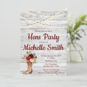 Rustiek Land Western Laarzen  Kippen Party Kaart (Staand voorkant)