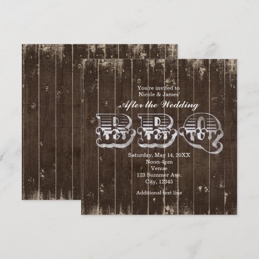 Rustiek land Western na de bruiloft BBQ Kaart (Voorkant / Achterkant)