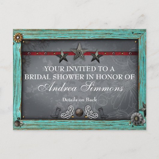 Rustiek land Western Vrijgezellenfeest Uitnodigen Uitnodiging Briefkaart (Voorkant)