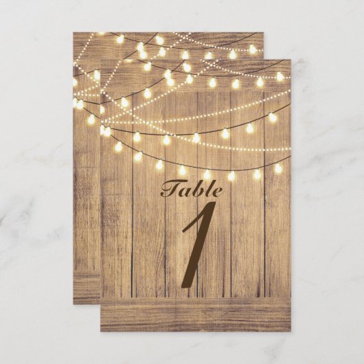 Rustiek Land Western Wood & Lights Tafelnummer (Voorkant / Achterkant)