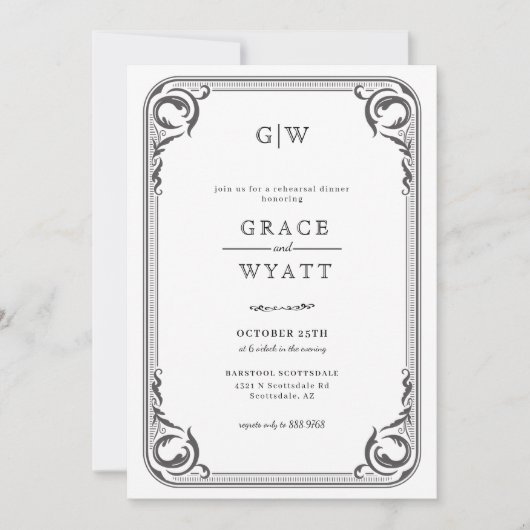 Rustiek land Westerne repetitie diner Kaart (Voorkant)