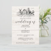Rustiek land Westerne schuur huwelijksuitnodiging Kaart (Staand voorkant)