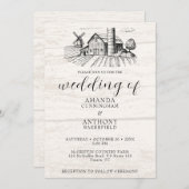 Rustiek land Westerne schuur huwelijksuitnodiging Kaart (Voorkant / Achterkant)