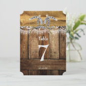 Rustiek Land Westerne Trouwtafel Nummer Kaart (Staand voorkant)