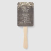 Rustiek land wit bloemen chique bruiloft programma handwaaier (Achterkant)