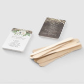 Rustiek land wit bloemen chique bruiloft programma handwaaier (Niet-gemonteerd)