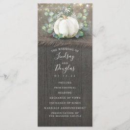 Rustiek Land Wit Pompoen Bruiloft Programma's