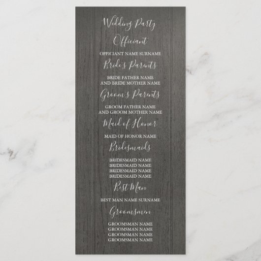 Rustiek Land Wit Pompoen Bruiloft Programma's (Achterkant)