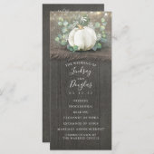 Rustiek Land Wit Pompoen Bruiloft Programma's (Voorkant / Achterkant)