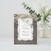 Rustiek Land Witte Bloemen Kant Save the Date Aankondigingskaart (Staand voorkant)