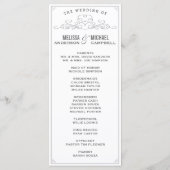 , rustiek, land, witte bruiloft programma programmakaart (Achterkant)