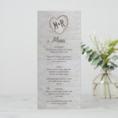 Rustiek Land Zilver Berk Boom Bruiloft Menu (Staand voorkant)