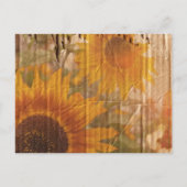 rustiek land zonnebloem bruiloft opslaan van de da aankondigingskaart (Achterkant)