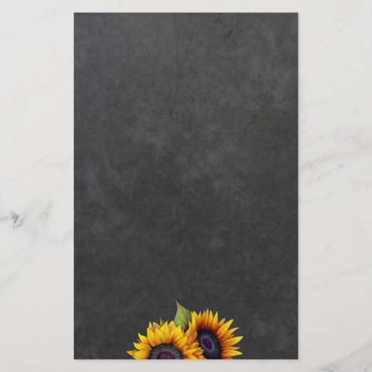 Rustiek land zonnebloem BUDGET bruiloft menu (Achterkant)