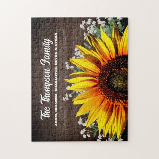 Rustiek Land Zonnebloem Familienaam Legpuzzel (Verticaal)
