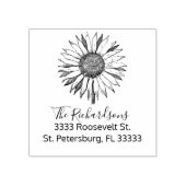 Rustiek Land Zonnebloem Familienaam Rubberstempel (Afrduk)