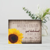 Rustiek Land Zonnebloem Hout Bruiloft Uitnodiginge Kaart