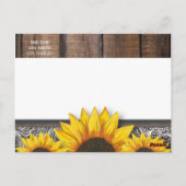 Rustiek Land Zonnebloem Schuur Hout Save the Date Briefkaart (Achterkant)