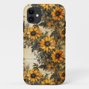 Rustiek Land Zonnebloem Shabby Chique Bloem Bloem Case-Mate iPhone Case