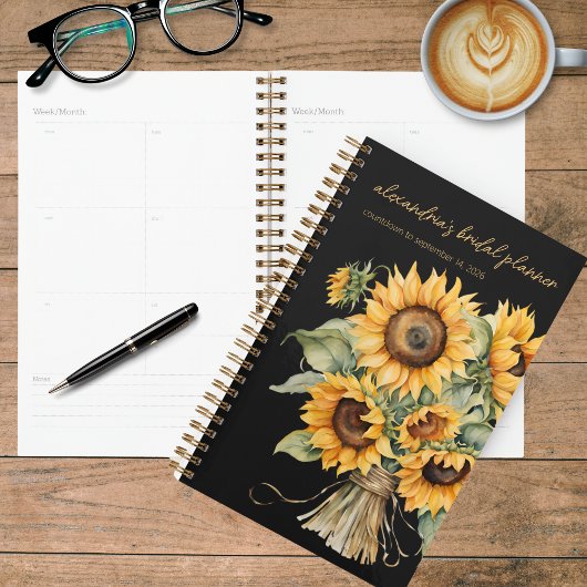 Rustiek Land Zonnebloemen Bruiloft Planner