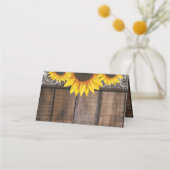 Rustiek Land Zonnebloemen Bruiloft Tafel Plaats Ka Plaatskaartje (Achterkant)