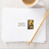 Rustiek Land Zonnebloemen op Schuur Hout Adres Etiket (Insitu)