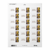 Rustiek Land Zonnebloemen op Schuur Hout Adres Etiket (Full Sheet)