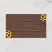 Rustiek Land Zonnebloemen Rozen Bruiloft Website Informatiekaartje (Achterkant)