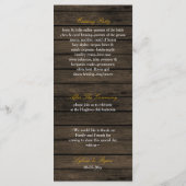 Rustiek Land Zonnebloemen Schuur Hout programma's (Achterkant)