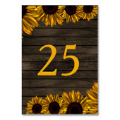 Rustiek Land Zonnebloemen Schuur Houten tafelnumme Kaart (Achterkant)