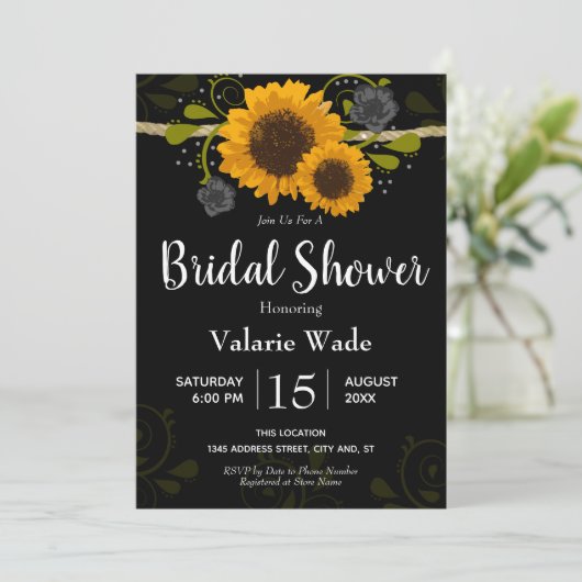 Rustiek Land Zonnebloemen Vrijgezellenfeest Kaart (Staand voorkant)