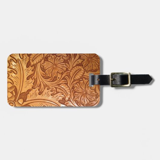 Rustiek land zuidwestelijke stijl western leer bagagelabel (Voorkant horizontaal)