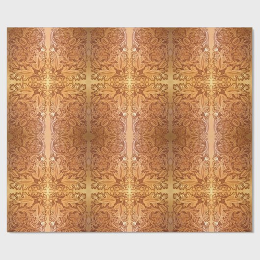 Rustiek land zuidwestelijke stijl western leer cadeaupapier (Vlak)