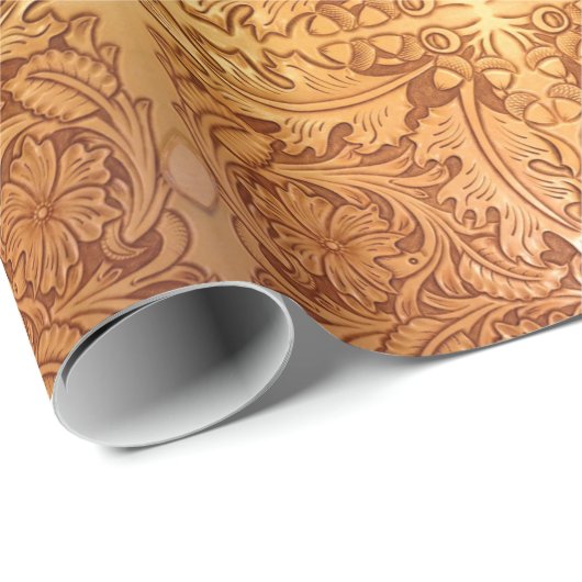 Rustiek land zuidwestelijke stijl western leer cadeaupapier (Rol Hoek)